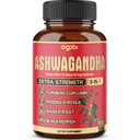 90 kapsulas - Ashwagandha papildkapsules - Ingvera sakne, kurkuma, Rhodiola Rosea un melnie pipari