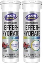 NOW Sports Nutrition, Putojošs Effer-Hydrate, Elektrolītu papildinājums, Recovery*, Jauktas Ogas, 10 tabletes (2. iepakojums)