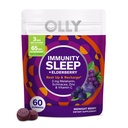 OLLY Immunity Miega Gummy, Imūnās un Miega Support, 3mg Melatonīns, Echinacea, Cinka, vitamīns C, košļājamās piedevas, Berry - 60 Count