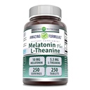 Apbrīnojami Formulas Melatonīns Plus L-Teanīns 10 mg tabletes Papildinājums ; Non-GMO 