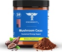 Sēnes Cacao Adaptogen Enerģija un Focus Drink pulvera papildinājums. Spēcīgs 8:1 Lions Mane, Cordyceps & 3 Cocoa/Cacao ekstrakts Blend no Yale DRS. Visas dabīgās kafijas Alt Nootropic & Nutrient Superfood