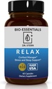 BIO-ESSENTIALS, Relax-Doctor formulēts: Pārvalda stress, veicina dziļu miegu, uzlabo Mood-W/Organic Holy Basil, cinks, Magnijs, vitamīns B6, Magnolia Bark, L-Teanīns, Vegan-Ražo ASV-60 Caps