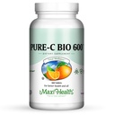 C vitamīna komplekss 600 mg papildinājums – ieteicamā dienas deva C vitamīna tabletes ar citronu bioflavonoīdiem, kalciju un fosforu – imūnās veselības atbalsts – Pure-C Bio 600 Ne-GMO, VIT C Vegan 180 tabletes