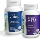 NatureCity Vision Support Bandle ; TrueVision Acu veselības formula, 30 Veggie kapsulas + TrueAsta Marine