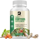 Kortizola papildinājumi sievietēm, 10-in-1 Cortizol Reducer Manager papildinājumi ar Ashwagandha, magnija glicinātu, L-teanīnu, Rhodiola, ne-GMO, 60 Vegan kapsulas