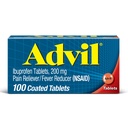 Advil sāpes Reliver un drudzis Reduktors, sāpes atvieglojošas zāles ar Ibuprofēnu 200 mg galvassāpes, muguras sāpes, menstruālas sāpes un locītavu sāpes Relief - 100 apvalkotās tabletes
