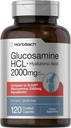 Horbäach Glikozamīna HCL, ar hialuronskābi, 2000 mg, 120 apvalkotas Caplets, bez GMO un lipekļa piedevas