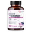 MĒRĶA PRObiotikas sievietēm, 100 miljardi KVV Probiotikas ar gremošanas enzīmiem un prebiotikām, maksts probiotikas ar dzērvenēm urīna trakta veselībai, pH līdzsvars, 90 Veggie kapsulas