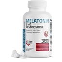 Bronson Melatonīns 5mg Ātri izšķīdiniet Ķiršu uzliesmojošās tabletes ar vitamīnu B6 - Nakts miega līdzeklis - veicina relaksāciju, 360 Veģetāru košļājamās Lozenges