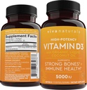D3 vitamīns 5000 SV softgeli (125 μg), 30 softgeli - D vitamīna papildinājums veselīgai imūnai funkcijai, kauliem un muskuļiem - izgatavots ar organisko šķidro kokosriekstu eļļu