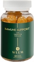 WEEM Imūnsupport Gumijas - C vitamīns - Cinka - Ehinācija - Veselības sistēmas atbalsts - Alternatīva tabletēm, bez lipekļa, dabisks papildinājums bērniem un pieaugušajiem - 1 iepakojums
