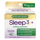 Dabas Bounty Miega + Stress Support, Miega3 Maksimālais stiprums 100% zāļu bezmaksas Miega atbalsts, Diētiskā papildinājums ar Ashwagandha, Time Release Technology, 10mg, 28 Tri-Layered tabletes