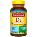 Dabā ražots D3 vitamīns 5000 SV (125 μg) Sofgeli, papildus spēks D vitamīna papildinājums kaulu un imūnās veselības atbalstam, 180 skaitīšana, 180 dienu piegādes