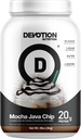 Devotion Nutrition Protein Powder Blend - bez lipekļa, Keto Friendly, Nav pievienots cukurs - 1g MCT - 20g Sūkalu un micelar Protein - 2lb Tub (Mocha Java Chip)
