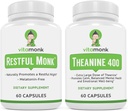 VitaMonk miega blend un L-Teanīns: Melatonīns bez miega palīglīdzekļa un relaksācijas paka