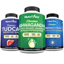 Nutrivein Premium TUDCA, berberīnu piedevas un Ashwagandha papildinājumi Bandle: High-Absorbtion Berberine Complex, Ashwagandha Root Extract, & TUDCA Detox, Vitality & Well-Being