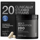 Toniiq Mens Probiotics ar 20 pārbaudītiem celmiem – 200 Bilion KVV + 200mg FOS Prebiotic – Mens Probiotics Gut Health - Auksts-Chain & Aizkavēts-Release – Lab-Tested Synbiotic Formula