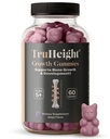 TruHeight Growge Gumies (Grape) Dabas augšanas un attīstības papildinājums bērniem un pusaudžiem - vitamīns D, K, Kalcijs un ašvaganda - Kaulu spēks Vitamīni D3 K2 - Picky Eater Vitamīni bērniem - laikmets 5+