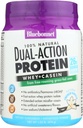 Bluebonnet Nutrition Dual-Action Protein Powder, Sūkalas no zāles barotām govīm, Bez pievienotā cukura, ne ĢMO, bez glutēna un sojas, Košera piena, Francijas Vanilla Flavor, pelēkbalts, 16,8 Oz