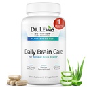 Smadzeņu papildinājumi atmiņai un fokusam – Dr. Lewis Daily Brain Care Kapsulas ar Aloe Vera – Augu bāzes Nootropais un enerģijas papildinājums smadzeņu miglai, Garīgā skaidrība un Imūnsupport – 90 kapsulas