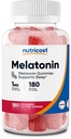 Nutricost Melatonīns 1mg, 180 Gumijas, zemeņu aromatizēts - bez lipekļa, ne-GMO, nav Corn Syrup