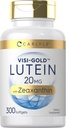 Carlyle Lutein un Zeaxanthin 20mg - 300 Softgels - Acu veselība Vitamīni bez GMO un lipekļa piedevas