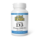 Dabas faktori - D3 vitamīns 2000 SV, atbalsta veselīgus kaulus, 240 soft gels