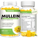 Mullein Gummies for Clear Lungs, 10 in 1 Mullein Leaf Extract for Lungs, Mullein Quercetin Gummies for Lung Cleanse, Respirator, Imunic, Ananass Flavor, 120 Count