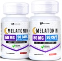 HealthFare Melatonīns 60 mg               ; Iepakojums pa 2 - 90 Veg Kapsulas Katra augstas stiprības formula ; Veģetārietis, ne-GMO, bez lipekļa;    ) Ražots ASV