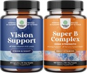 Pilnas acu veselības papildinājums pieaugušajiem redzes sausas acis Spiediens un zilas gaismas aizsardzība un B vitamīna komplekss Adult Multivitamīnu Imūnās atbalsta Mood Boost un atmiņas papildinājums